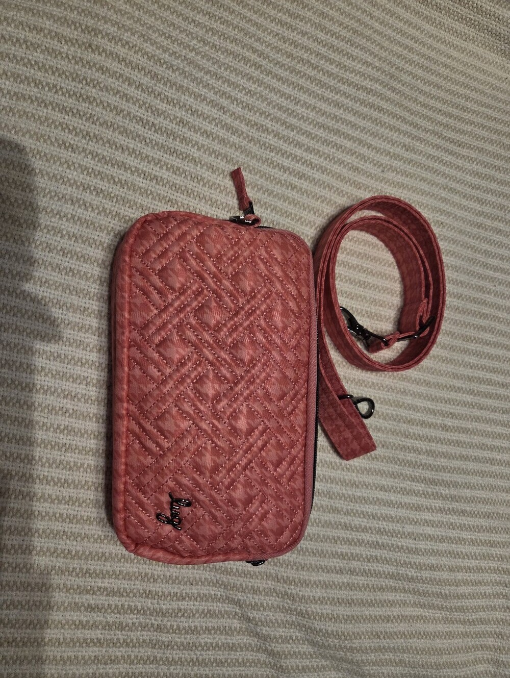 Lug Coupe xL Crossbody Purse Pink Houndstooth
